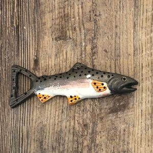 Man gear Up Stream Swimmer Bottle Opener cast iron EUC, great to take fishing